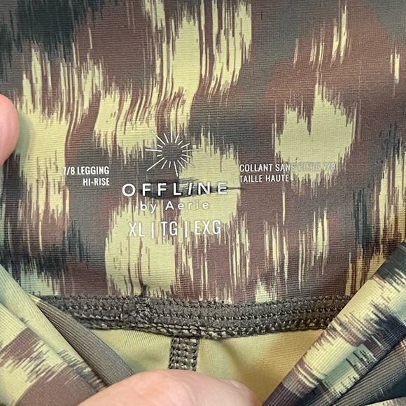 Aerie Offline High Rise Green Leopard Leggings - Picture 10 of 10